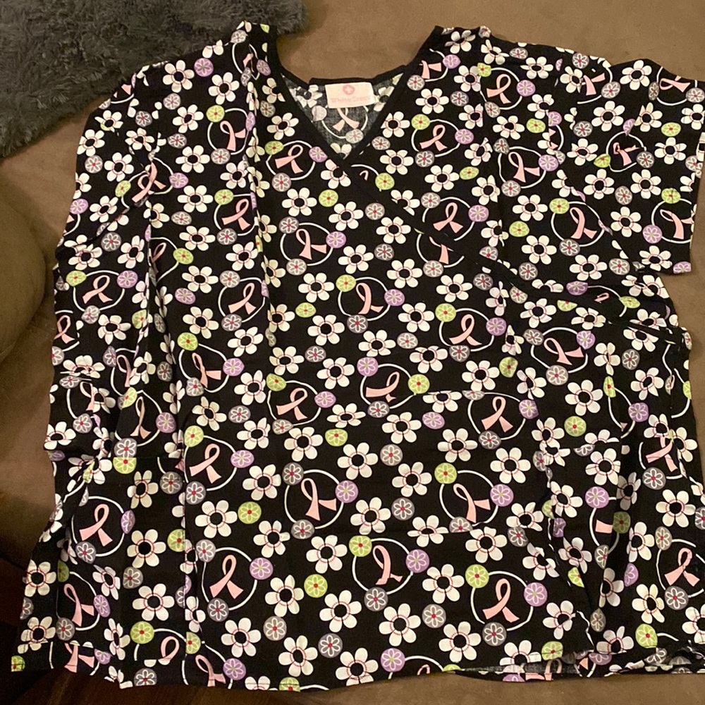 White cross scrub top